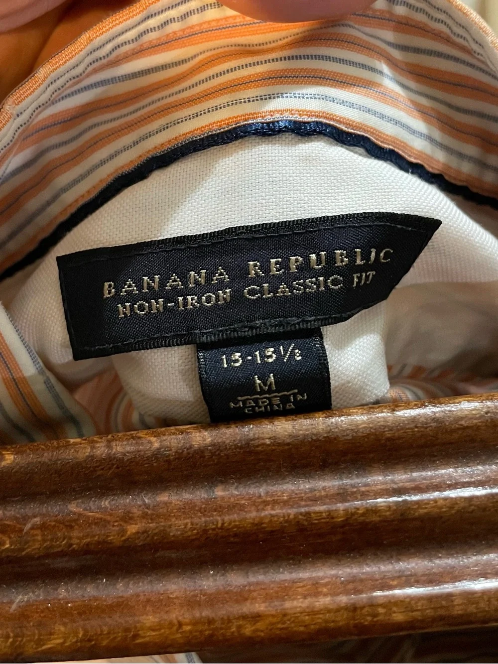 Banana Republic Orange and White Striped Dress Shirt